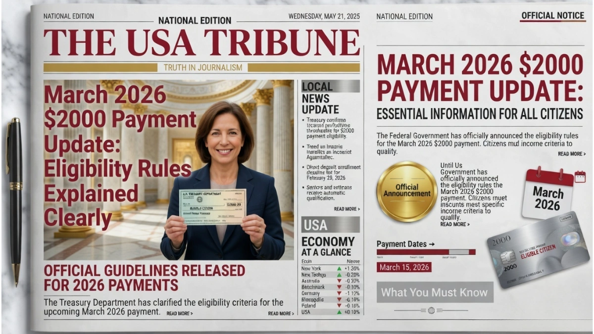 US Stimulus News! $2,000 Payout in March 2026